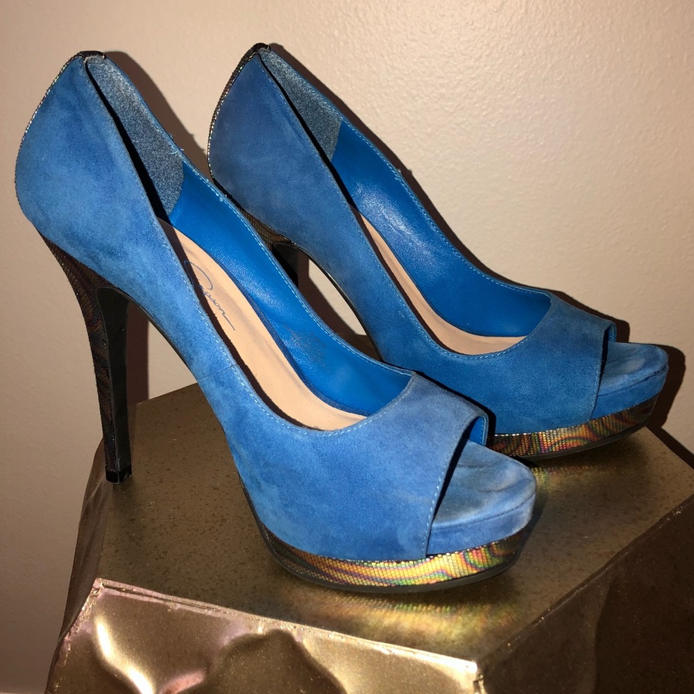 Blue suede shoes by Jessica Simpson size 7.5